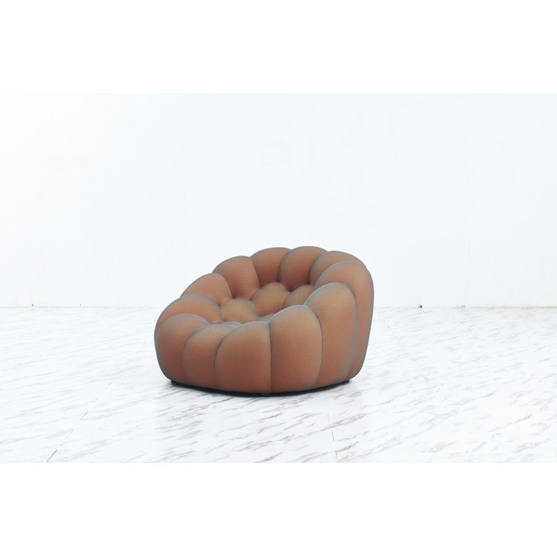 Osirys Upholstered Club Chair, Orange Polyester Blend