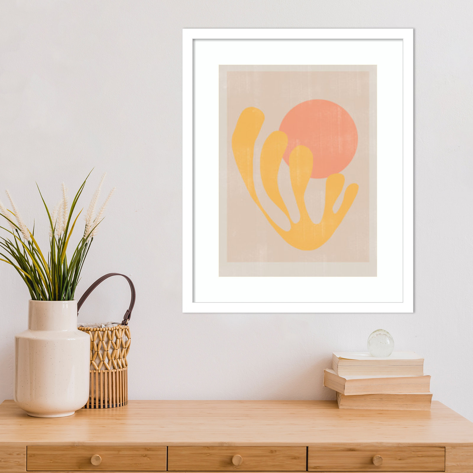 Giese "Modern Plant No. 2" Print, White, 21" H x 17" W