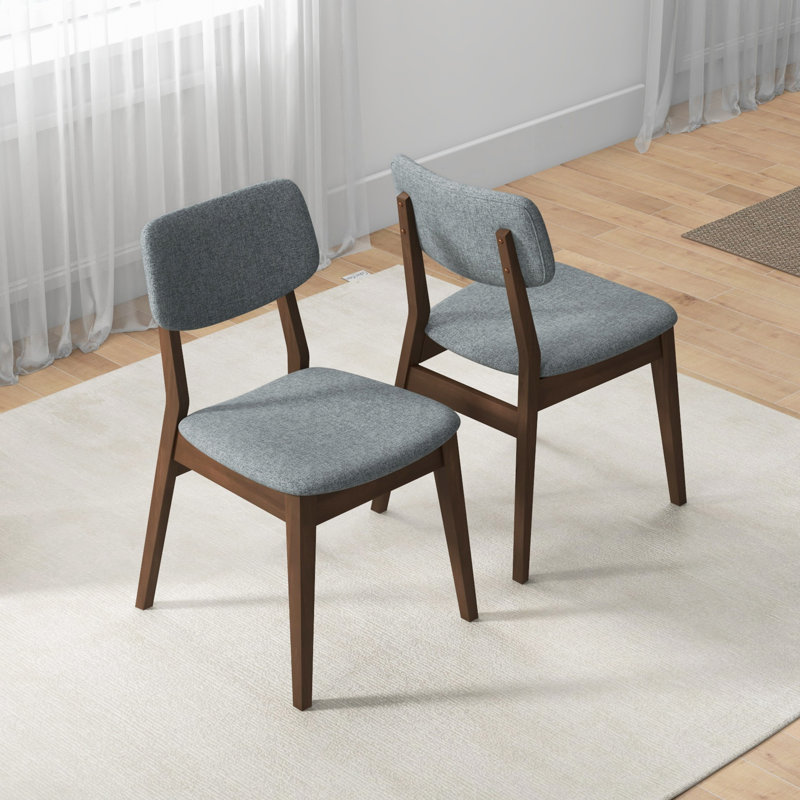Chaise d'appoint rembourrée en bois massif Avra, Fabric Gray