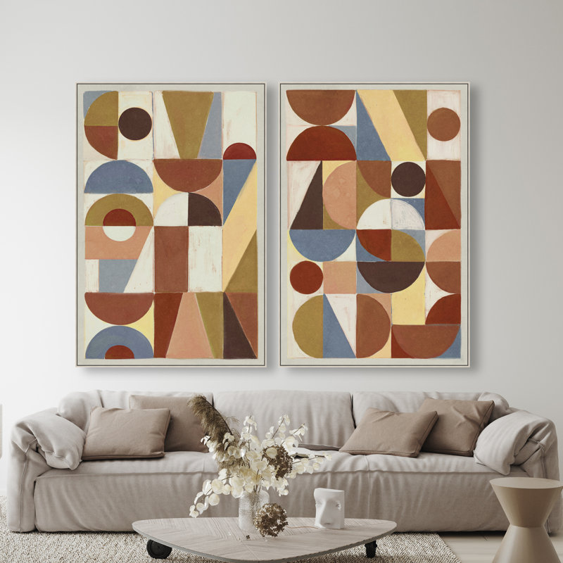 Tiled Set Set by Oliver Gal, 32"H x 22"W, Silver Floater Frame