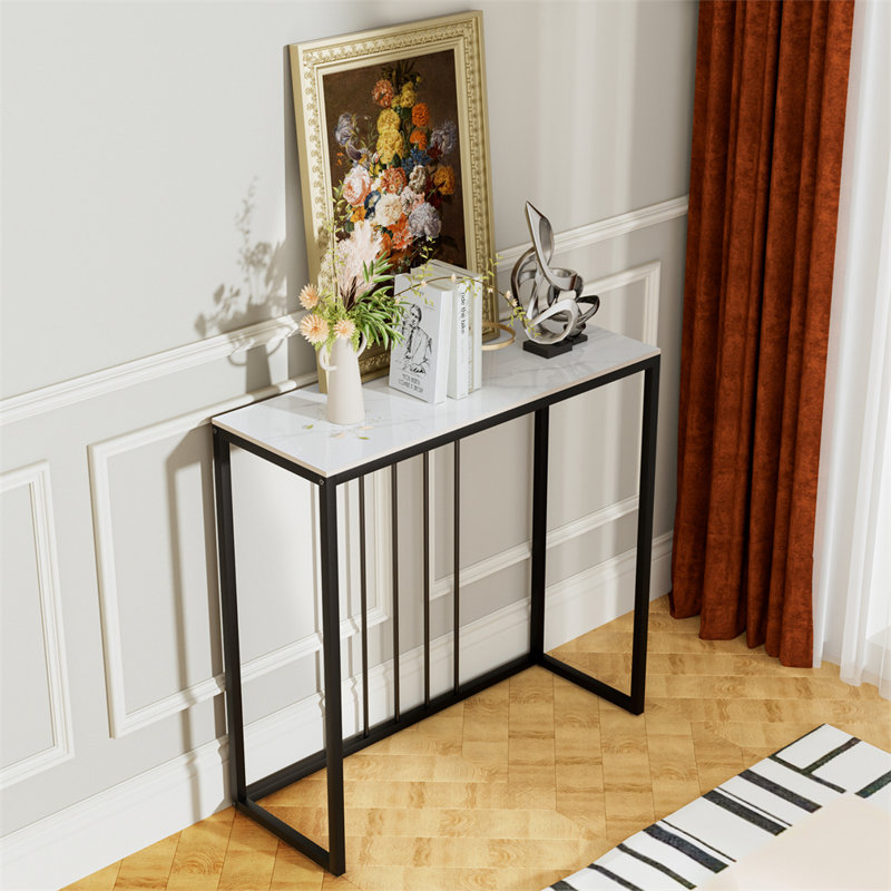 Table d'appoint moderne haut de gamme avec console en marbre pour vestibule, Blanc
