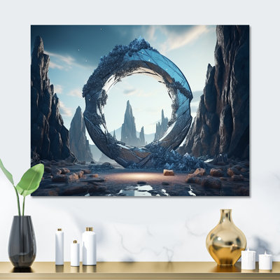 Portail surréel de la galaxie surréaliste II - surréalisme, art mural en métal