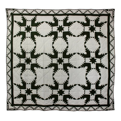 Feathered Star Rustic Cotton Patchwork Quilt
