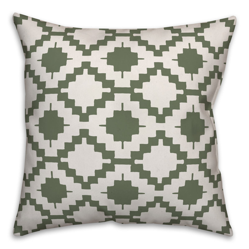 Housse de coussin Aztec, 16 po x 1 po, Vert