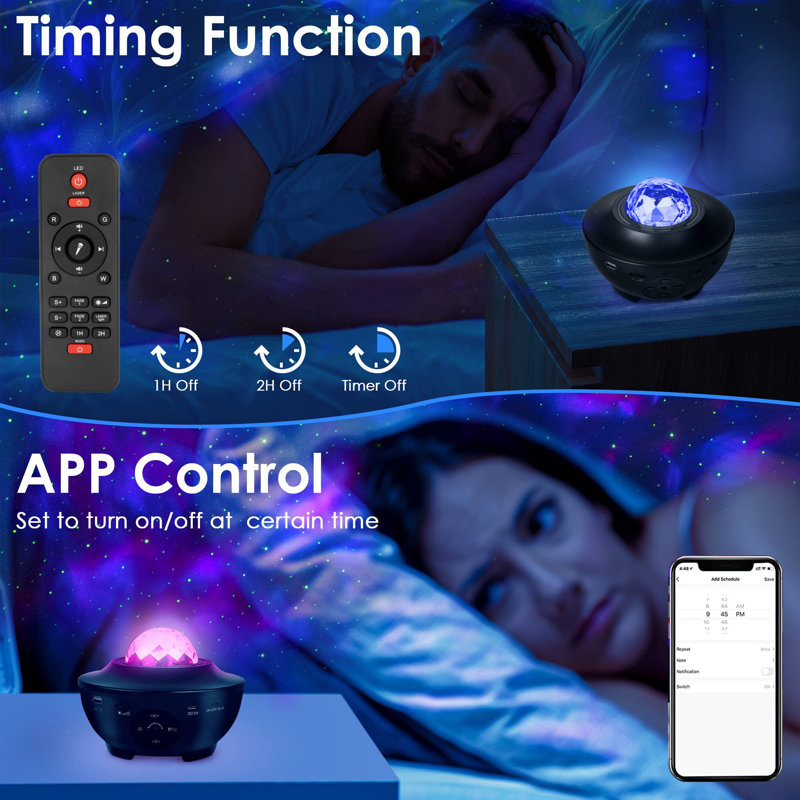 Galaxy Projector, projecteur d'étoiles 3 en 1 veilleuse fonctionne avec l'application intelligente et Alexa