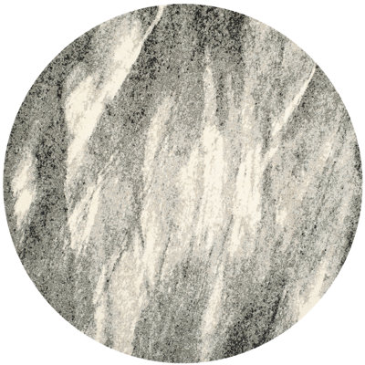 Tapis gris et ivoire abstrait Kruse