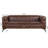 84.06" Tufted PU Leather Sofa with Square Arms and Iron Legs-1640841996