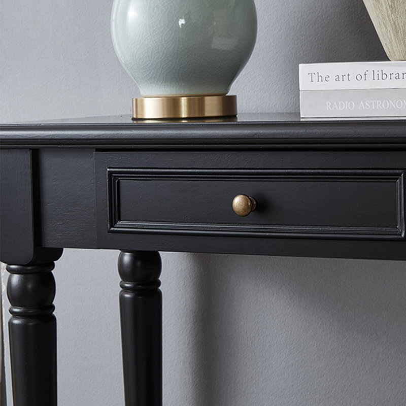 American Style Solid Wood Black Console Table, 31.5" H x 47.2" W x 13.8" D