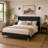 Eriksay Low Profile Upholstered Platform Bed with Wingback Headboard-1653282084-1683457355