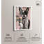 Art mural glamour «Frenchie with Bouquet Shadowbox» par Art Remedy, cadre blanc, 25 x 37-1620671065-1620671064