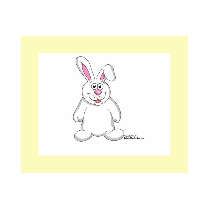 Personalized Bunny Rabbit Cartoon Caricature with a Mat, Ready to Frame, Yes