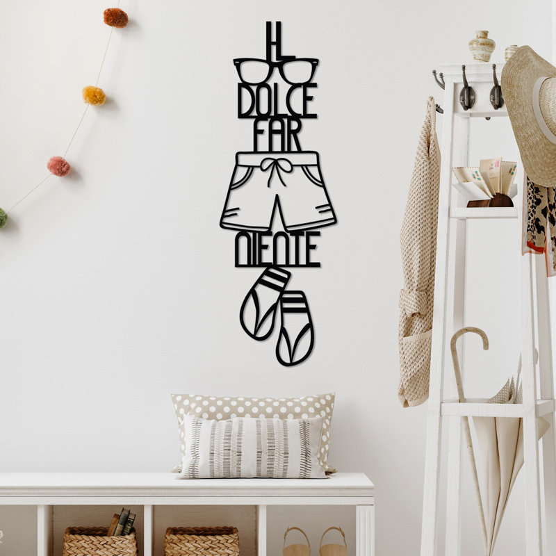 Decorative Metal Wall Accessory, Black, 11.8 x 33.5 inches | 100% Metal, Thickness: 0.06 inches | Lightweight at 1.1 lbs | Perfect for Home Decor, Modern Aesthetic, and Stylish Wall Display