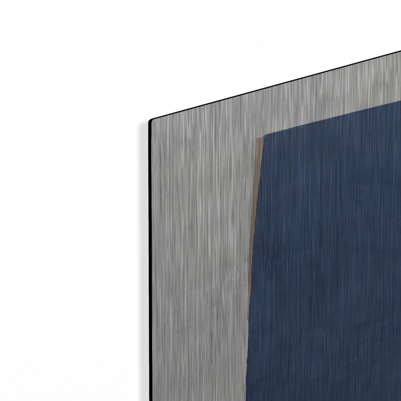 «Monolithe 1 bleu» par Mike Schick, art mural en métal, H 36 po x l 24 po