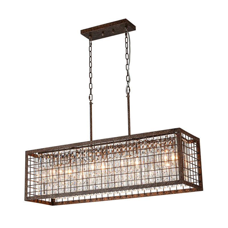 4-Light Kitchen Island Handcrafted Crystal Chandelier