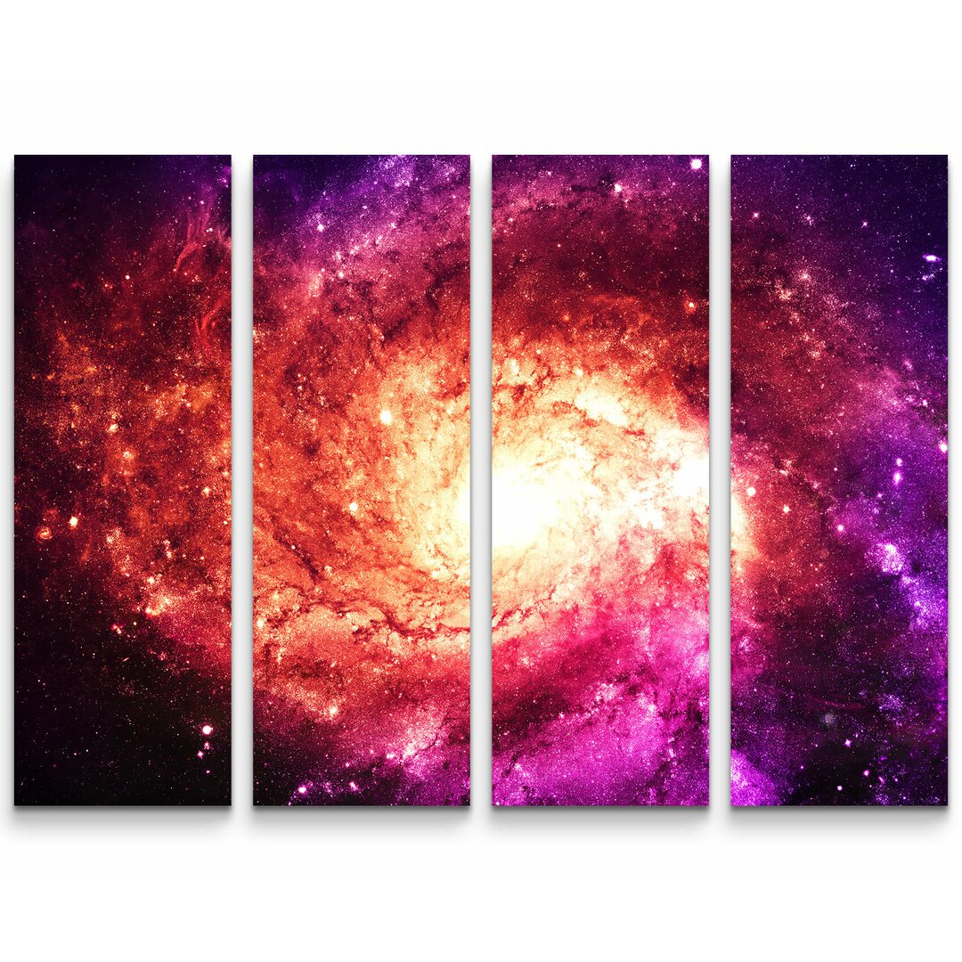 4-tlg. Leinwandbilder-Set Magenta Galaxie