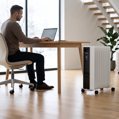 Dimplex Eco Edge 2KW Oil Free Portable Radiator with Thermocore Technology, Touchscreen Display, White