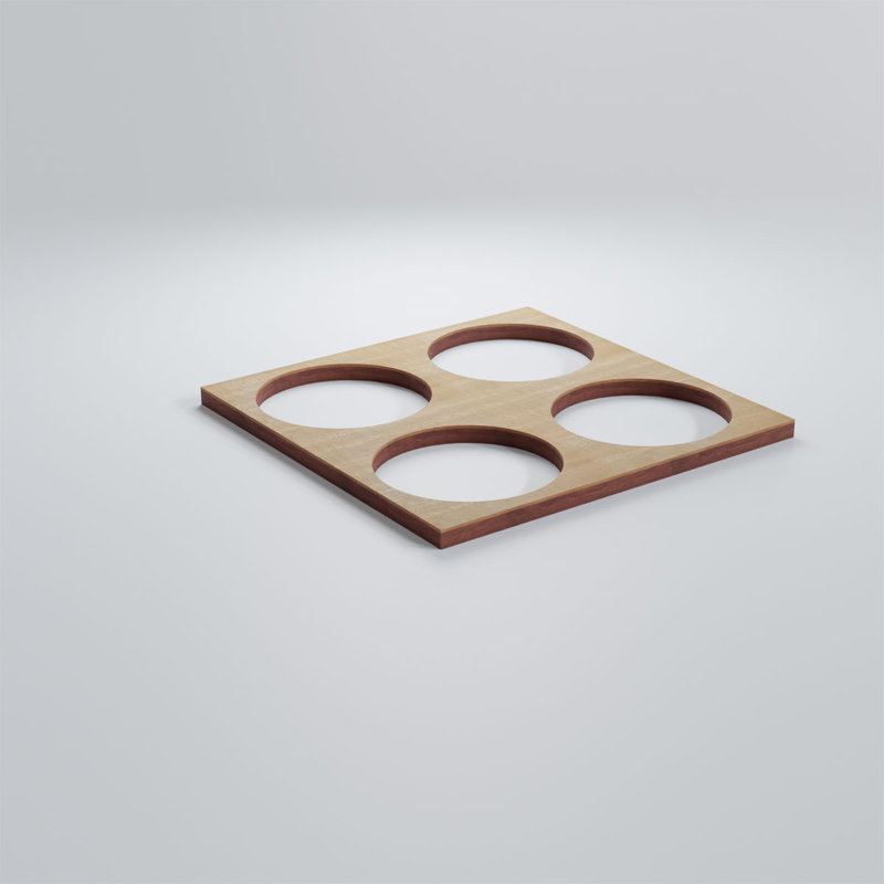 Panneaux muraux décoratifs en bois Wembley, Bouleau, H 7 3/8 po x l 7 3/8 po x P 3/8 po