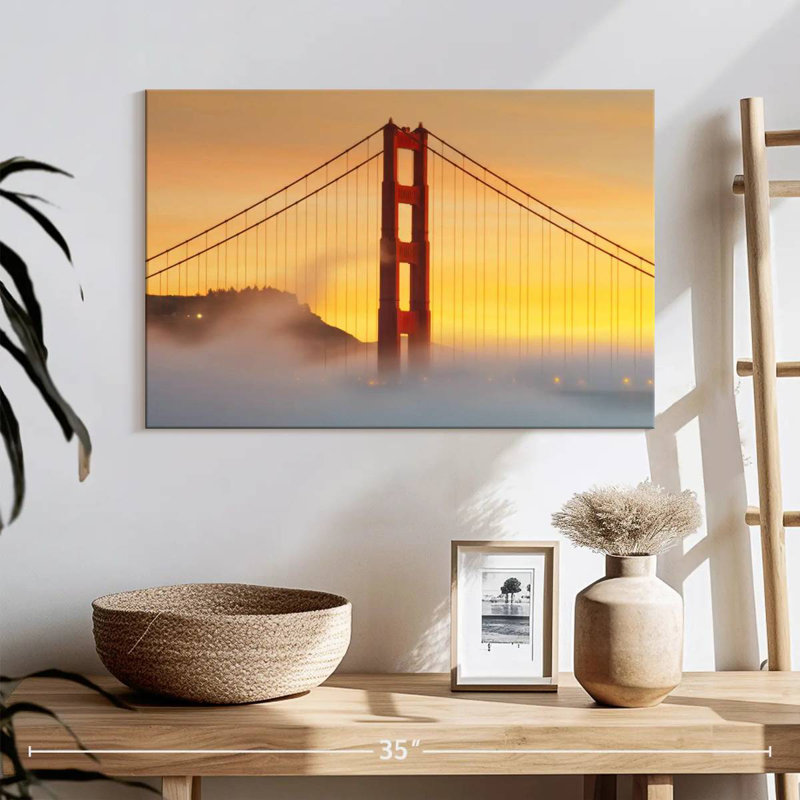 Lilie Golden Gate Bridge Sunset Mist, H 16 po x l 24 po