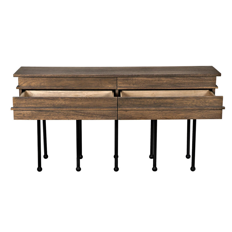 Oliver 60'' W Solid Wood Console Table, Dark Walnut