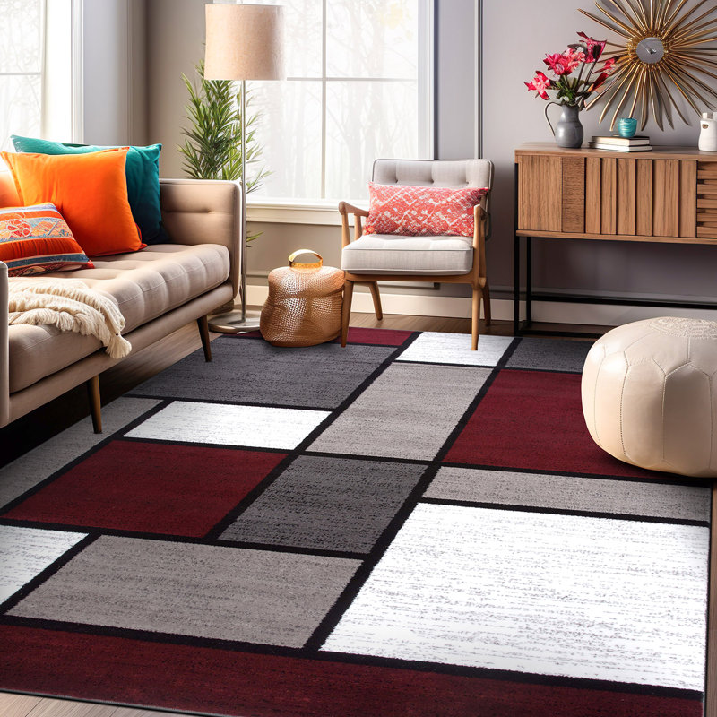 Carius Performance Floral Gray/Blue/Black/White Area Rug – Modern Floral Design, Living Room, Bedroom, Dining Room, Durable & Easy to Clean Carpet