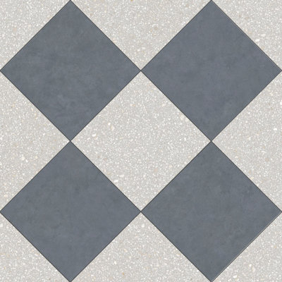 Lithos 12 x 12 damier gris et cobalto