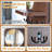 Rustic Wall Mounted Coat Rack with Shelf, Mirror and 4 Double Hooks