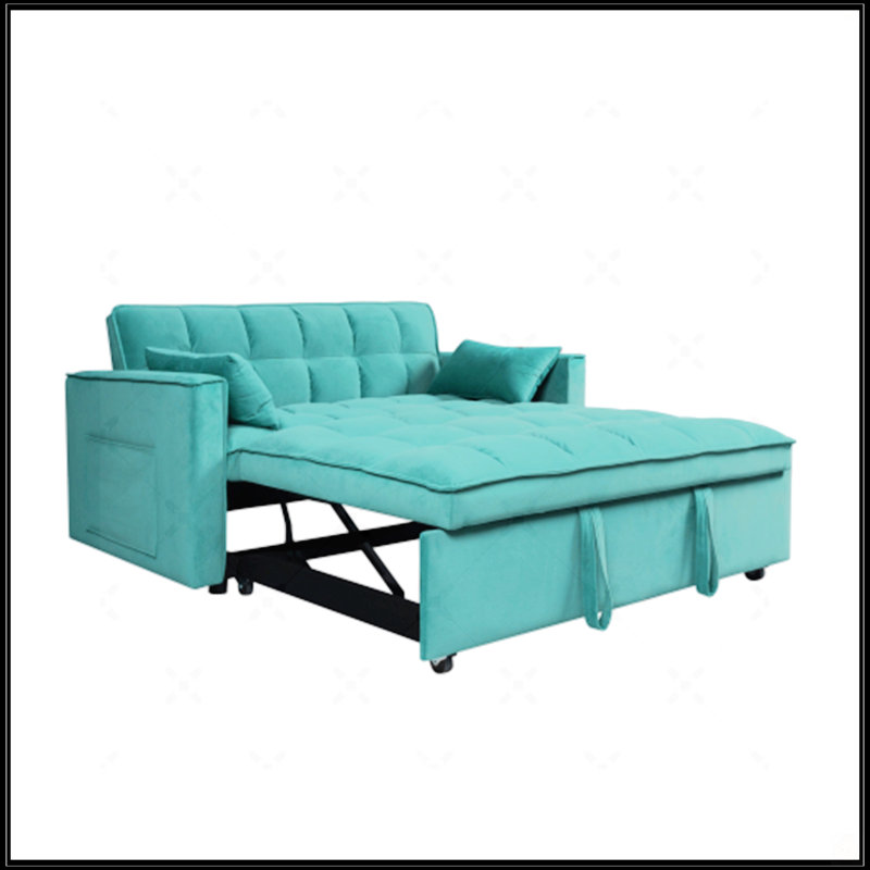 Canapé moderne en velours bleu 55 pouces