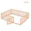 Structure de lit pour grand lit en bois avec clôture et porte-124917792-124917797
