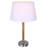 Laquin 1 Light Table Lamp With Brushed Nickel And Faux Wood Finish And White Shade