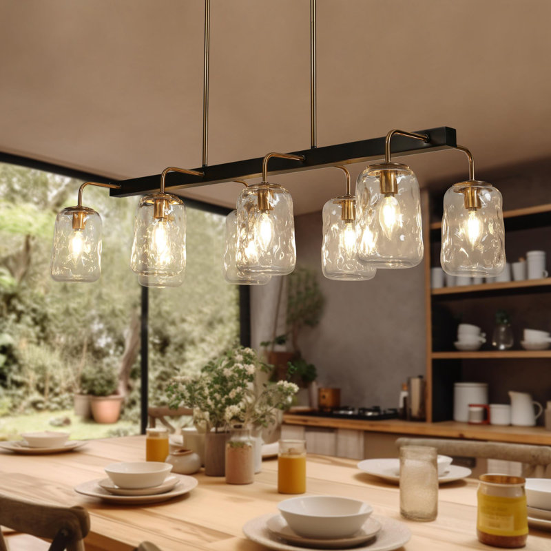 Grand lustre linéaire moderne à 8 lumières Bergeson