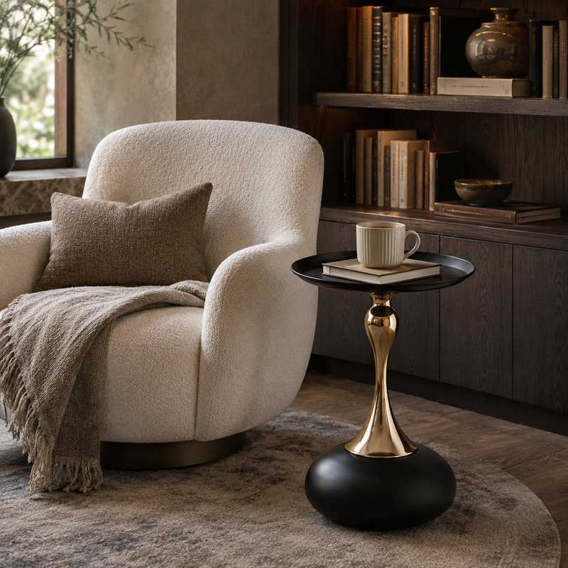 Table de bout 21,65 po, Black