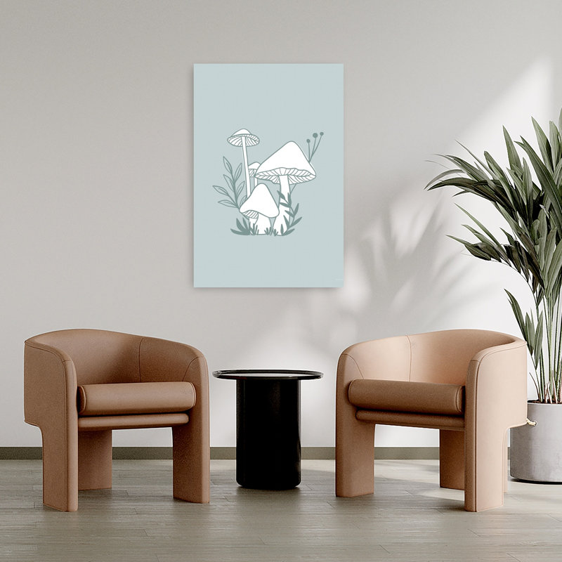 Champignons bleus, art contemporain, architecture naturelle, H 36 po x l 24 po