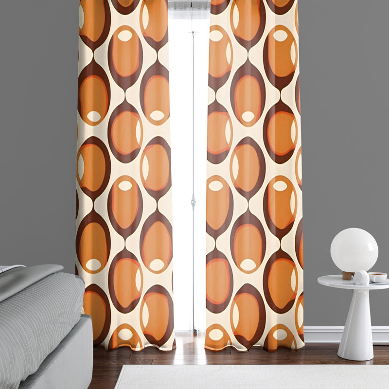 Paire de rideaux semi-transparents en polyester Haritonas, L 20 po x L 52 po
