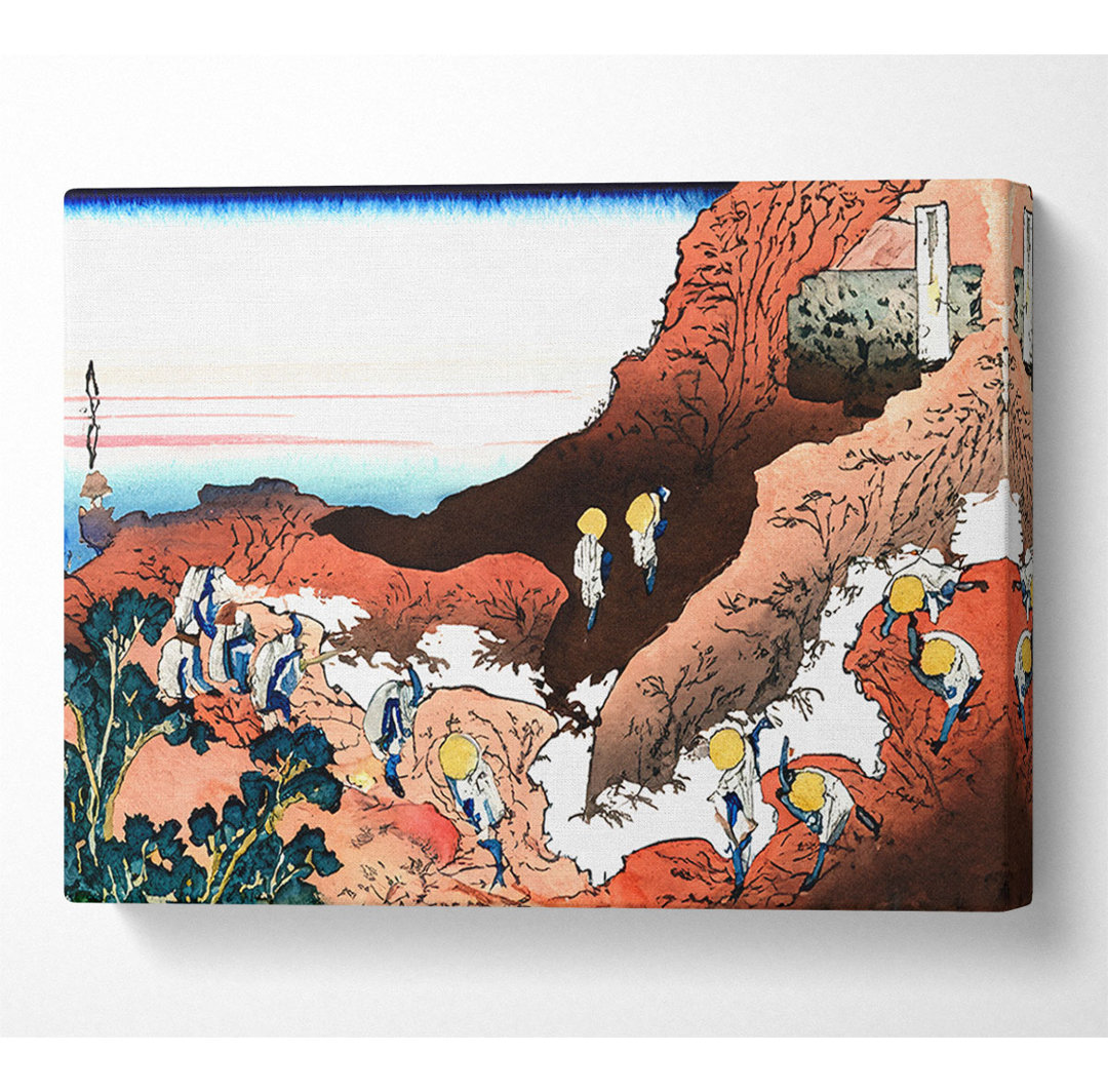 Hokusai klettert auf den Berg Fuji - Leinwanddrucke auf Wrapped Canvas