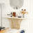 Faux Marble Console Table with Geometric Metal Base