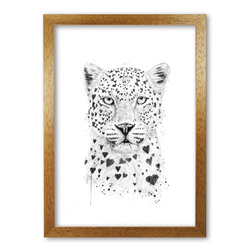Lovely Leopard 1 Piece Wall Art, 59.4 cm H x 42 cm W x 5 cm D, Honey Oak