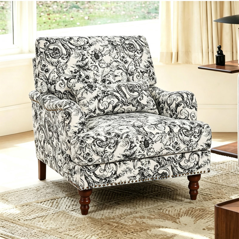 Fauteuil rembourré, Chenille noire rococo