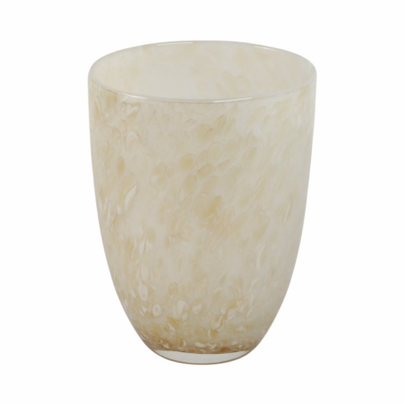 Vase décoratif rond en verre avec finition mouchetée pour le décor du salon - Grand vase texturé pour la maison ou la table