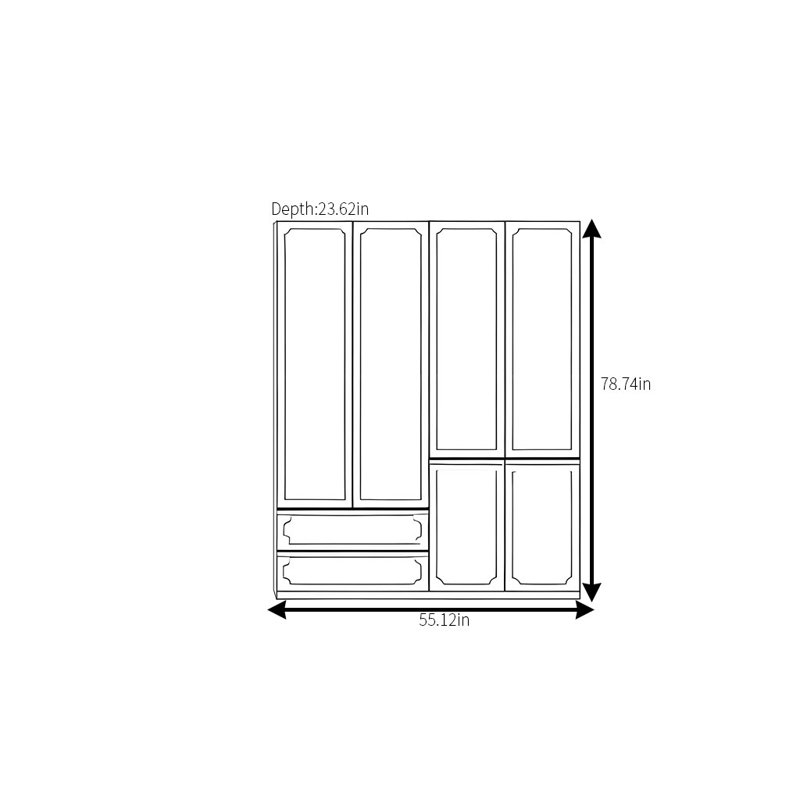 Garde-robe simple et haut de gamme, H 79 po x l 55 po x P 24 po