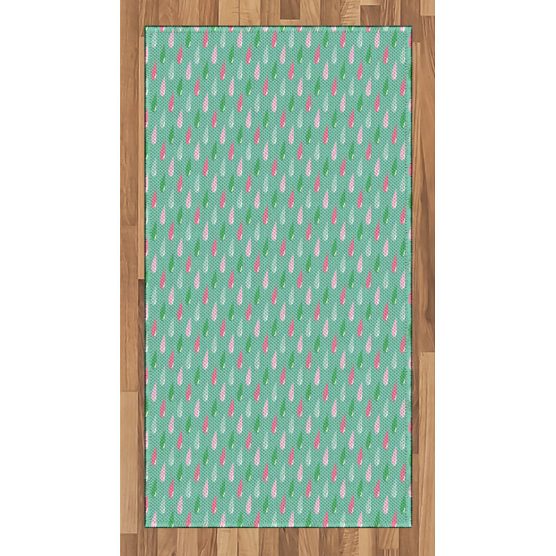 Drôle de tapis décoratif à longs fils en fibre de polyester à haute densité, Rectangle 2 pi 7 po x 5 pi