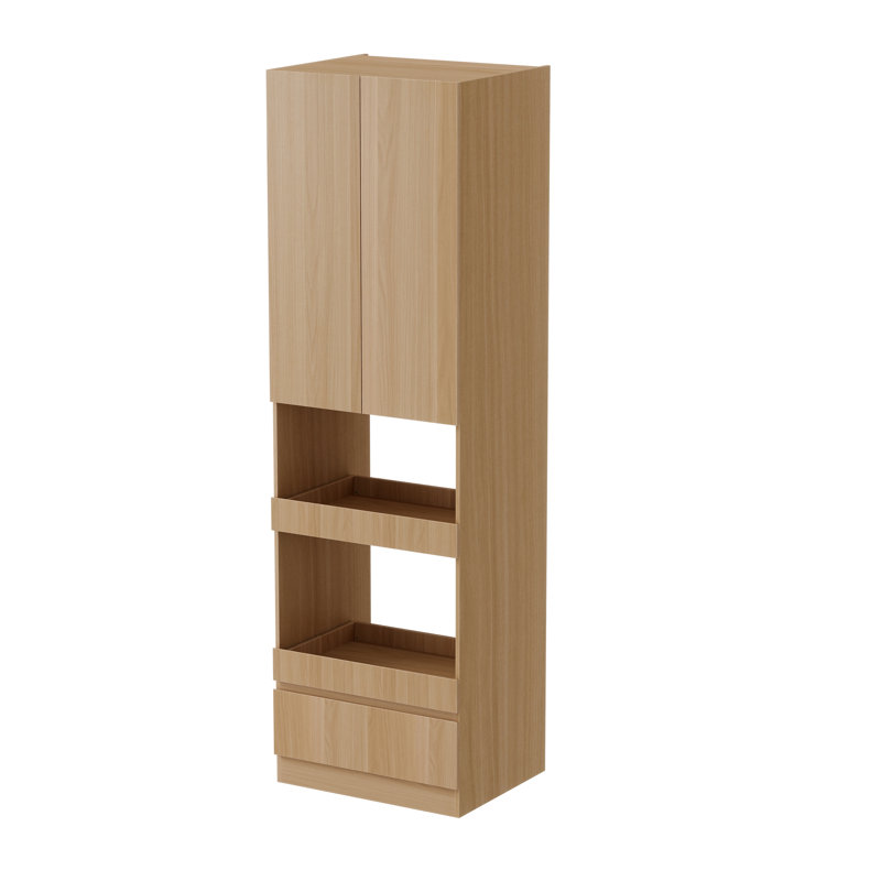 Armoire de salle de bain avec tablette ouverte et tiroir