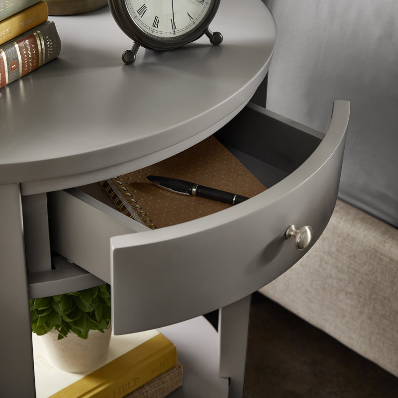 Zaheed End Table with Storage, Gray