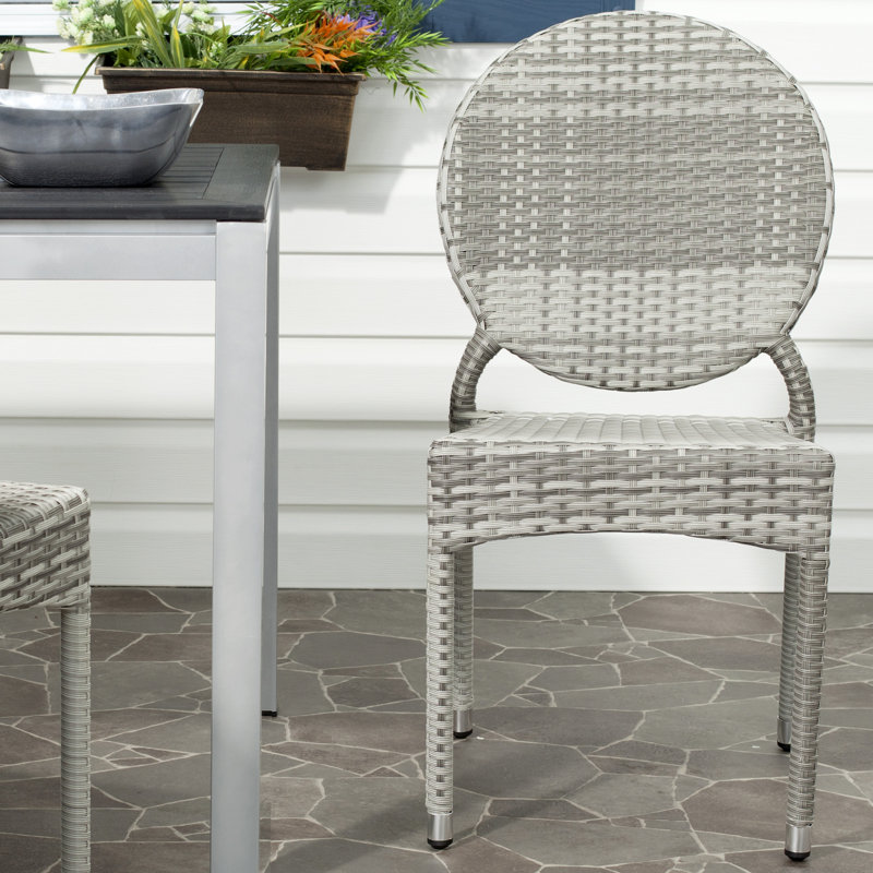 Chaise de patio empilable Ekkehard, Gris