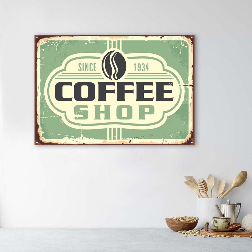 Leinwandbild Retro Coffee Sign