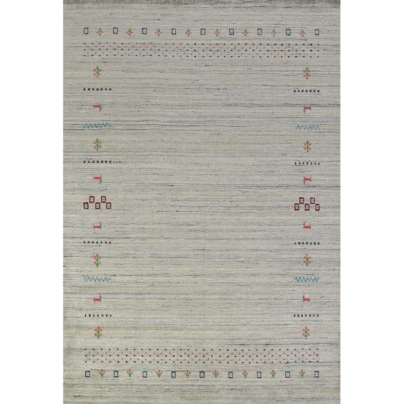 Tapis indien rayé Gabbeh 6 x 8