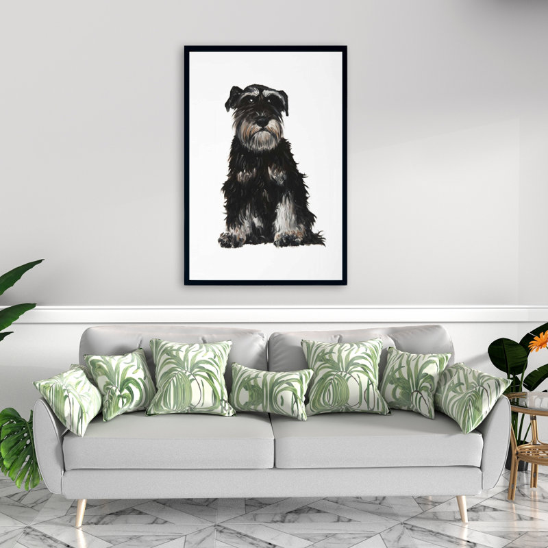 Miniature schnauzer - 24"x36" Framed canvas
