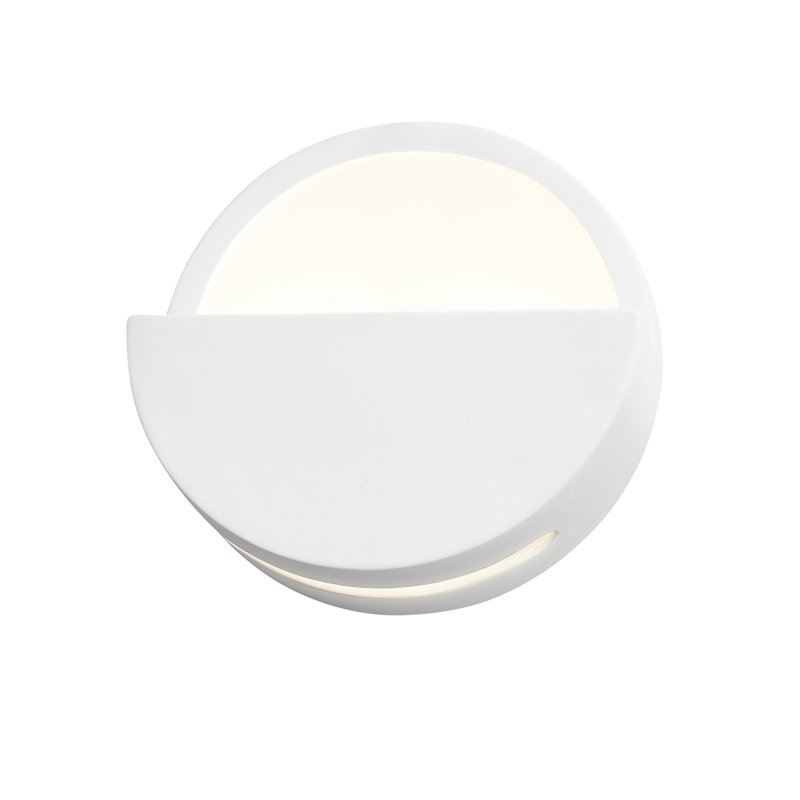Caeli Ceramic LED Wall Sconce, Gloss White