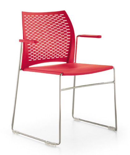 Chaise d'invité à traîneau réseau, Rouge