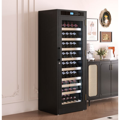 Intelligent Temperature-Controlled Multi-Tiered Black Grape Wine Cabinet
