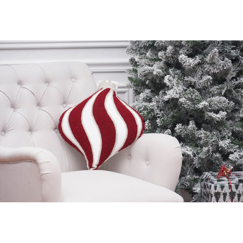 Red Ornament Throw Pillow